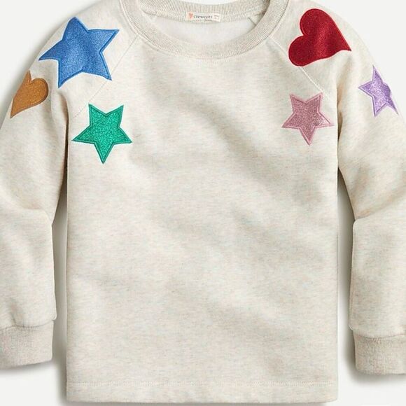 Crewcuts Girls' crewneck sweatshirt with metallic star patches size 12 - Picture 1 of 8